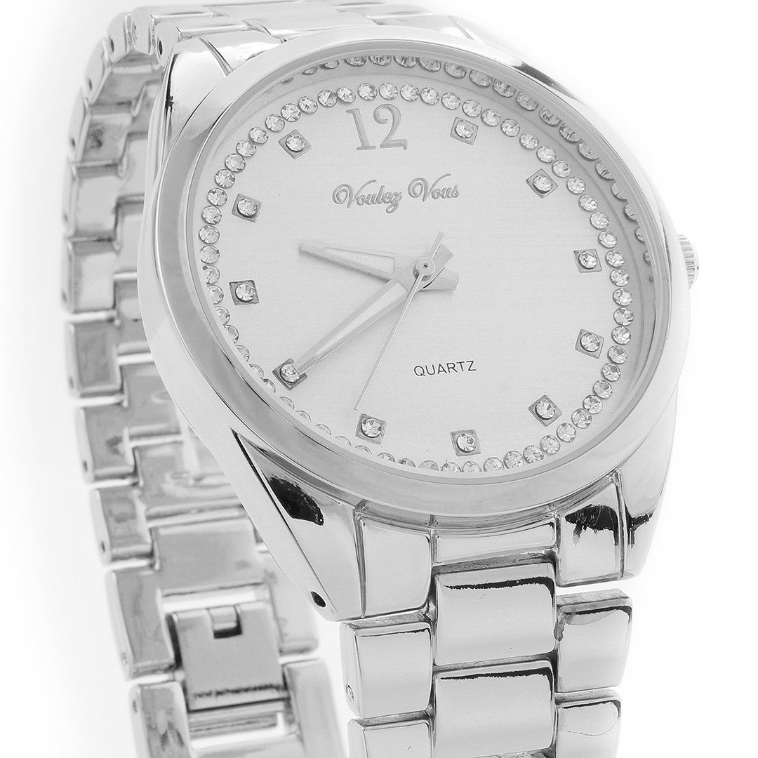 Voulez Vous Womens Stainless Steel Quartz Movement Designer Watch