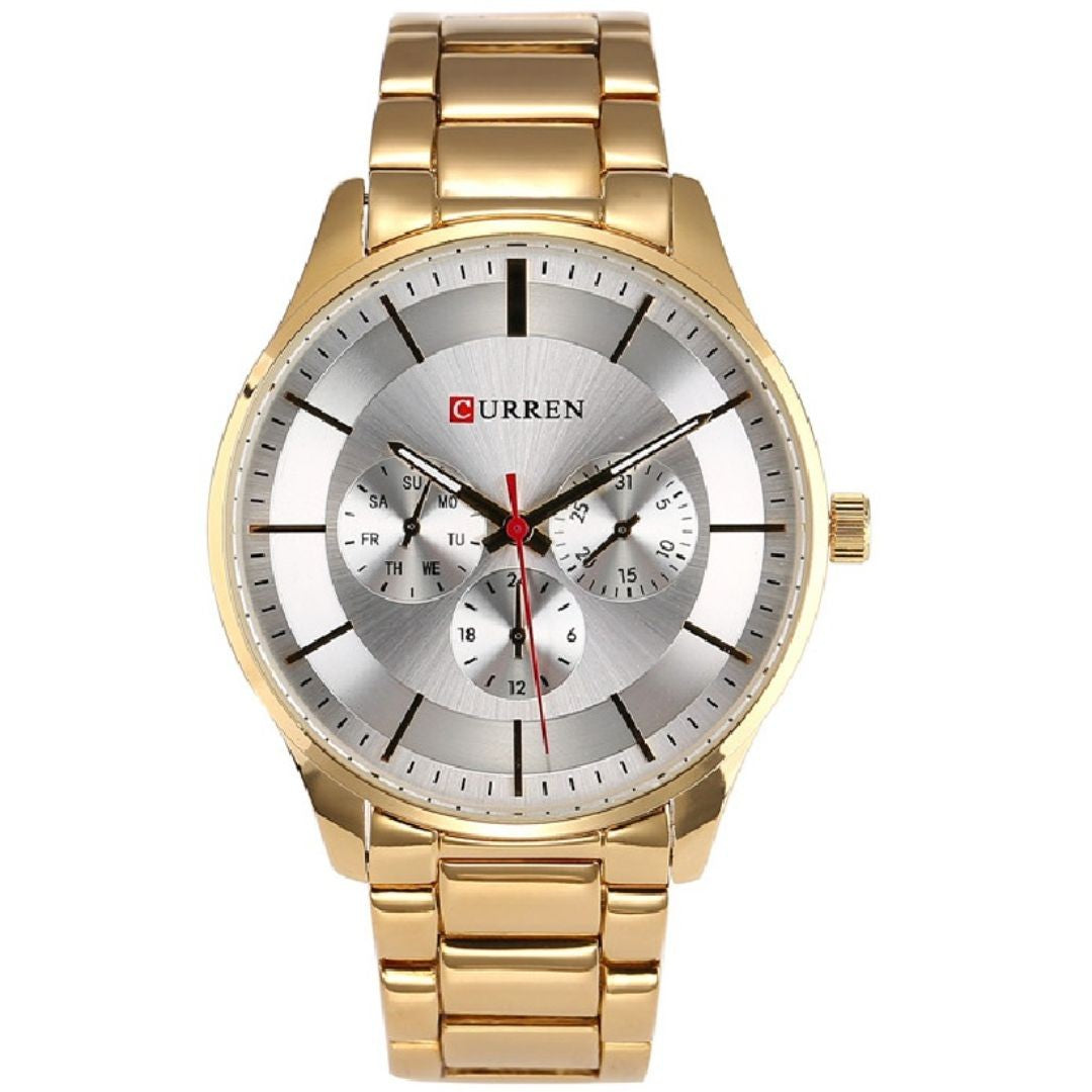 CURREN Mens Stainless Steel Quartz Movement Designer Watch