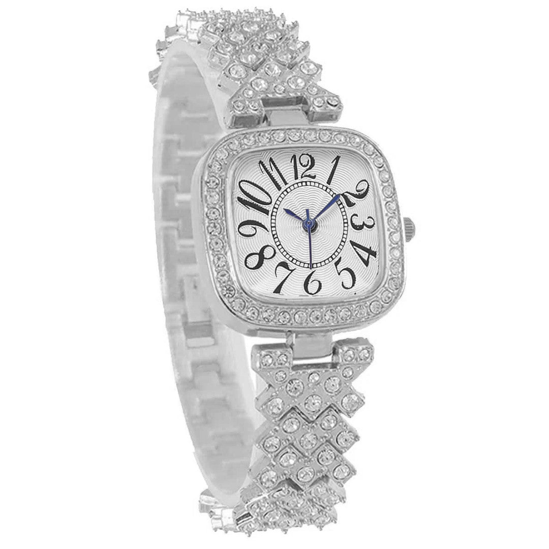 Stylish Womens - Quartz Movement - Aurore Boreale Crystal Waves - Comical Arabic Dial Designer Watch