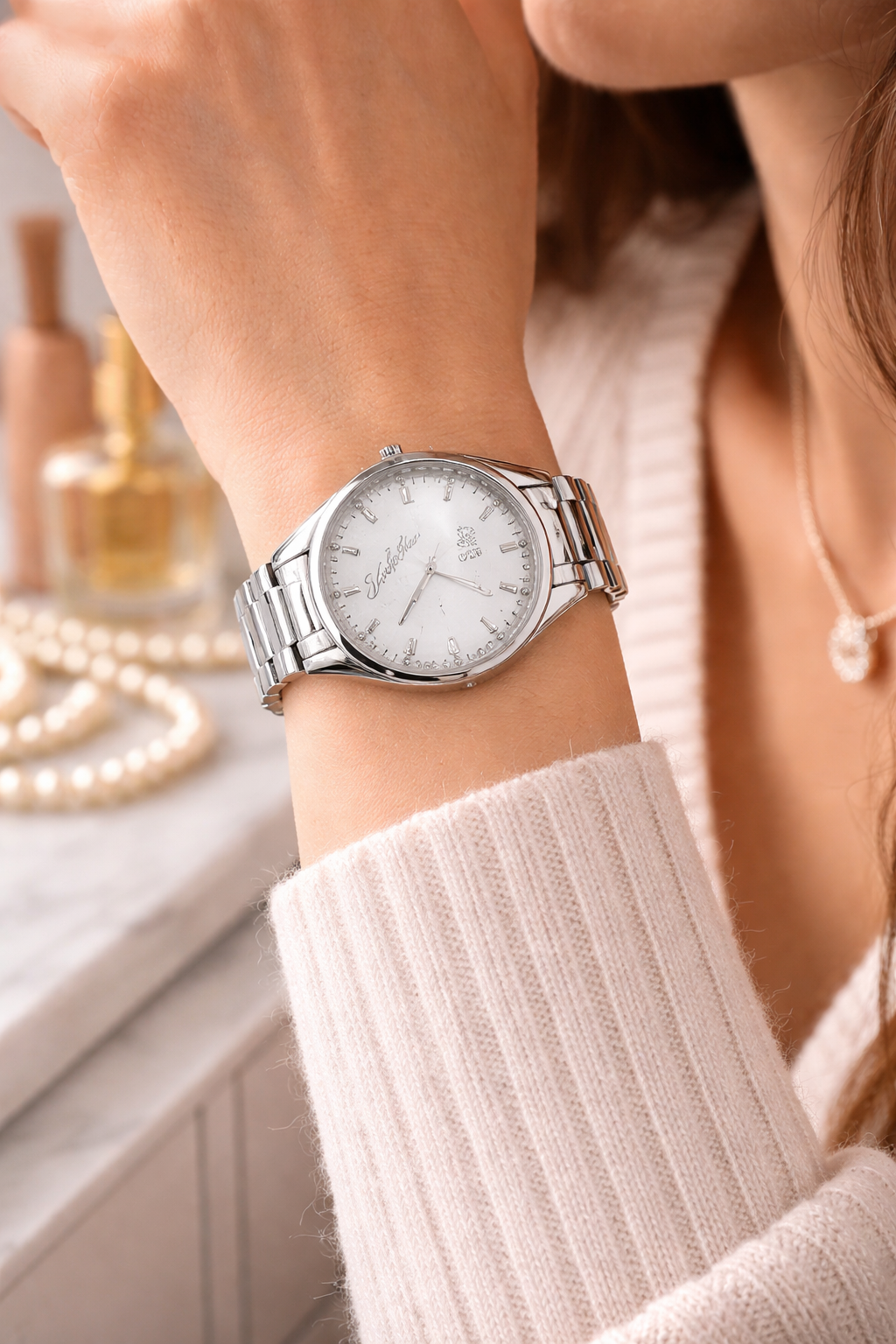Voulez Vous Womens Stainless Steel Quartz Movement Designer Watch